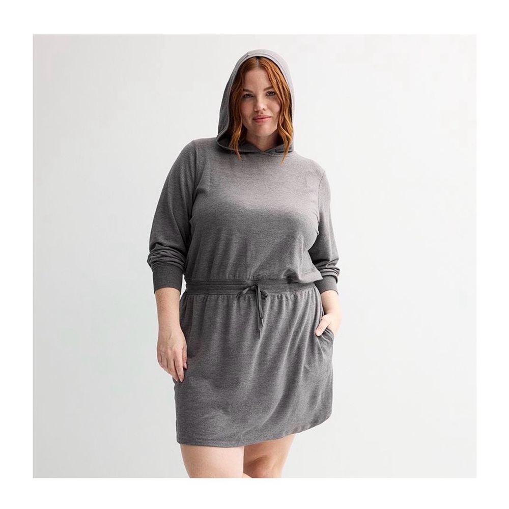 Tek Gear Charcoal Hooded Dress - Picture 4 of 4